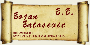 Bojan Balošević vizit kartica